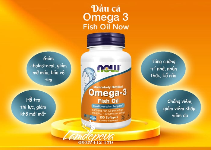 Dầu cá Now Omega 3 Fish Oil 1000mg hộp 100 viên của Mỹ  78