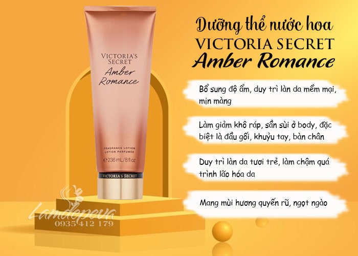 Dưỡng thể nước hoa Victoria Secret Amber Romance của Mỹ 236ml 89