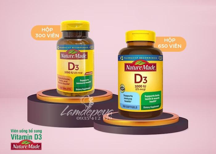 Viên uống Vitamin D3 Nature Made 1000 IU 650 viên của Mỹ  56