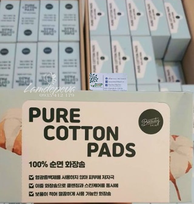 Bông tẩy trang Pure Cotton Pads Hàn Quốc hộp 100 miếng 03