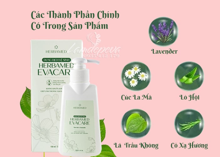 Dung dịch vệ sinh Herbamed Evacare 150ml lá trầu không  67