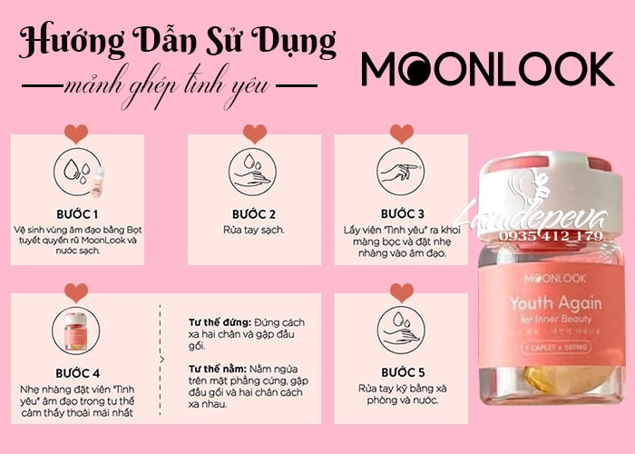 Viên đặt MoonLook Hàn Quốc hộp 6 viên mẫu mới hộp vuông 7