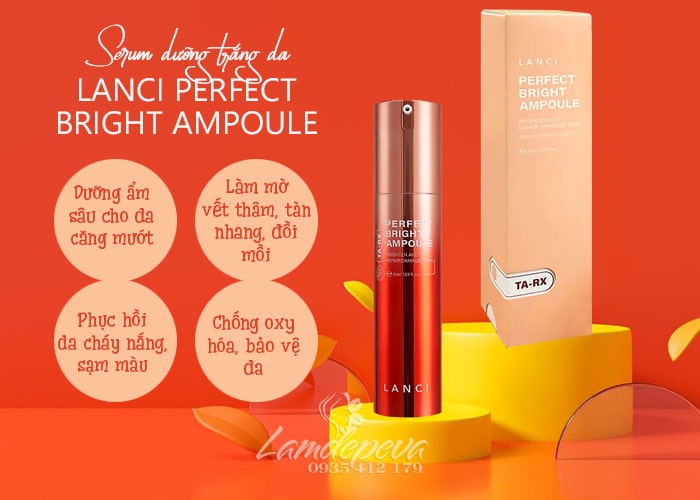 Serum dưỡng trắng mờ thâm Lanci Perfect Bright Ampoule 50ml 546