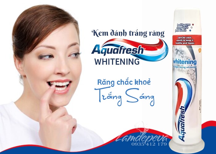 Kem đánh trắng răng Aquafresh Whitening dạng ống của Mỹ 23