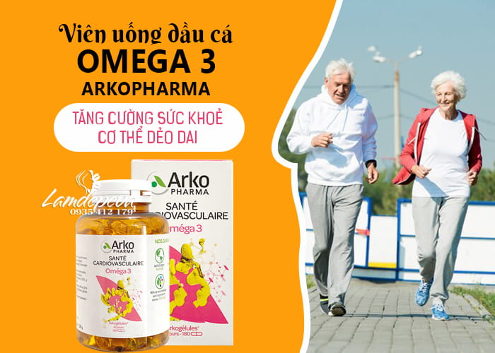 Dầu cá Arkopharma Omega 3 của Pháp hộp 180 viên chính hãng b34