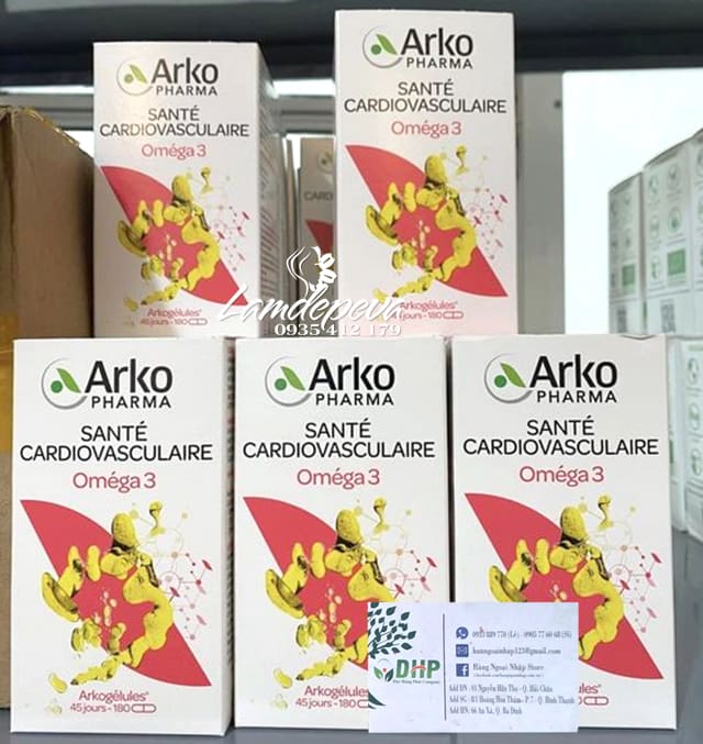 Dầu cá Arkopharma Omega 3 của Pháp hộp 180 viên chính hãng 78