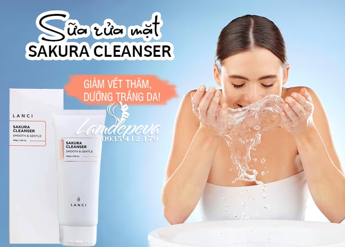 Sữa rửa mặt Lanci Sakura Cleanser Hàn Quốc tuýp 100ml 12