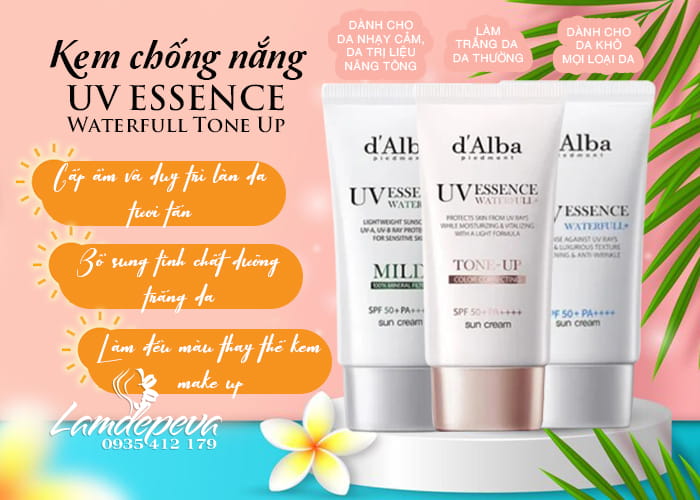 Kem chống nắng D’Alba UV Essence Waterfull Hàn Quốc 45