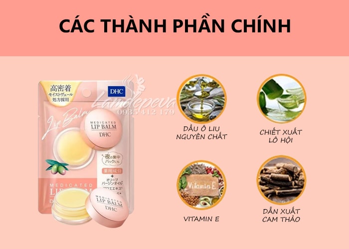 Son dưỡng môi dạng hũ DHC Lip Balm của Nhật Bản 7.5g 890