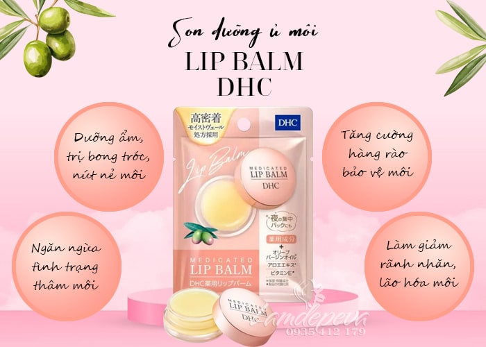 Son dưỡng môi dạng hũ DHC Lip Balm của Nhật Bản 7.5g 34