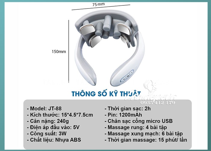 Máy massage cổ vai gáy Smart Neck Massager JT-88 cao cấp 46