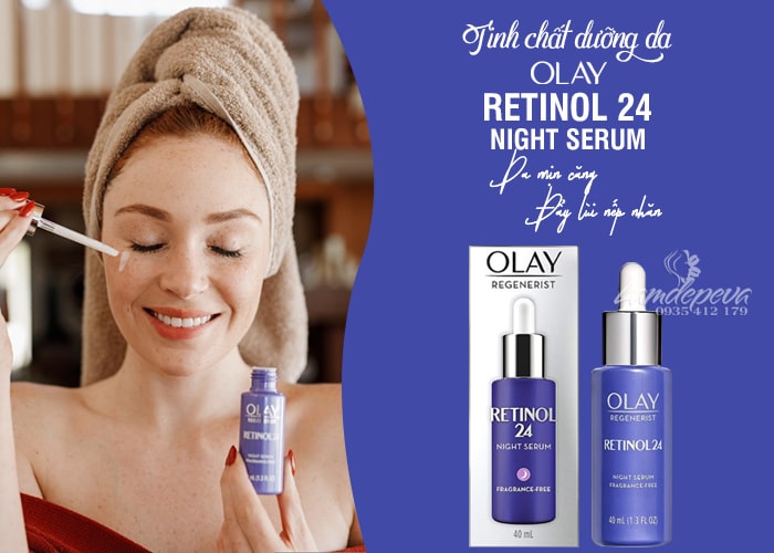 Tinh chất Olay Retinol 24 Night Serum của Mỹ chống lão hóa 34