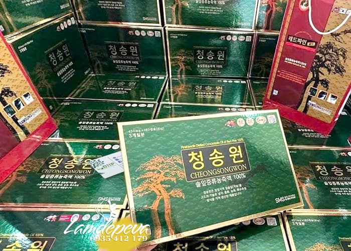 Tinh dầu thông đỏ Cheongsongwon hộp xanh 180 viên Hàn Quốc  05