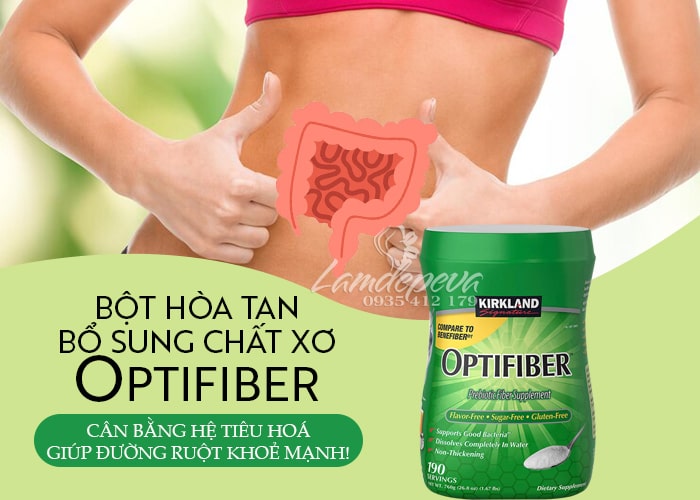 Bột hòa tan bổ sung chất xơ Kirkland Optifiber của Mỹ 45