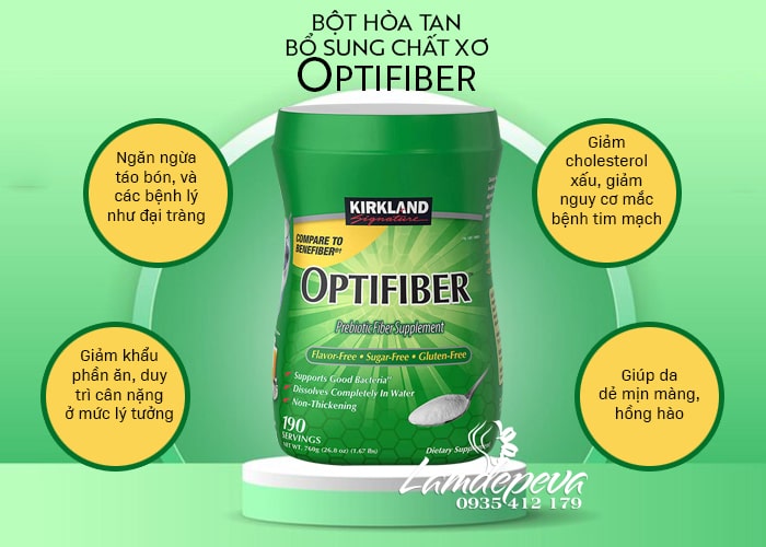 Bột hòa tan bổ sung chất xơ Kirkland Optifiber của Mỹ 89