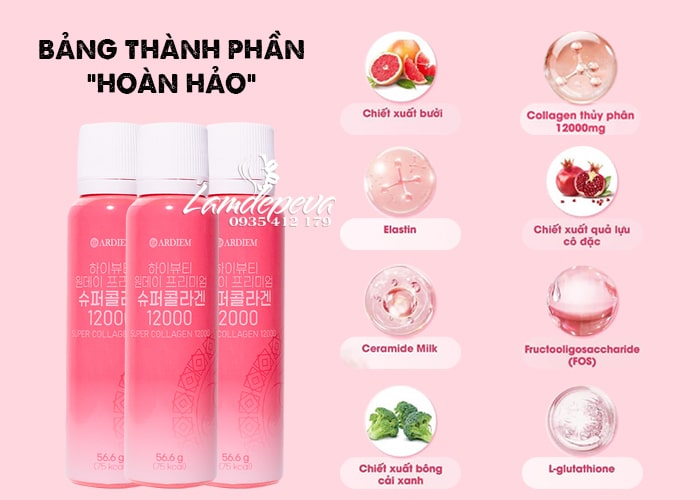 Nước uống Ardiem Super Collagen 12000mg hộp 15 chai 4