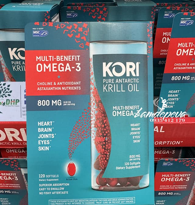 Dầu nhuyễn thể Kori Krill Oil Multi-Benefit Omega 3 của Mỹ 89