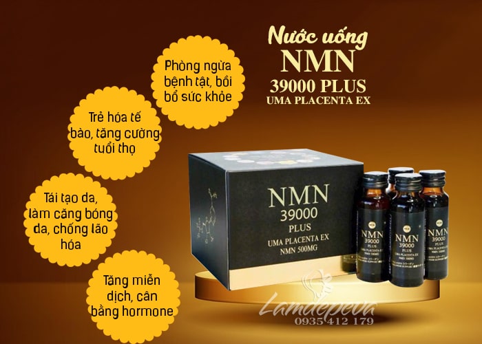 Nước uống NMN 39000 Plus Uma Placenta EX hộp 10 chai 57