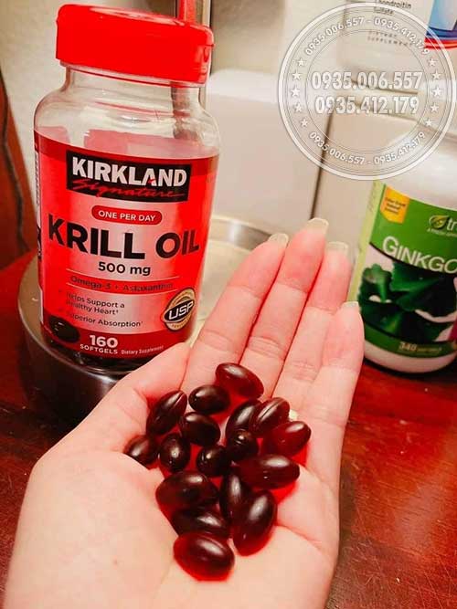 Dầu nhuyễn thể Kirkland Krill Oil 500mg 160 viên của Mỹ