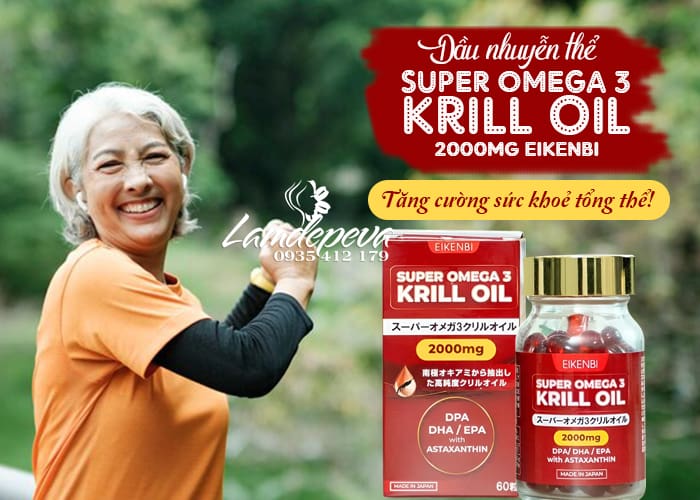 Dầu nhuyễn thể Eikenbi Super Omega 3 Krill Oil của Nhật Bản 34