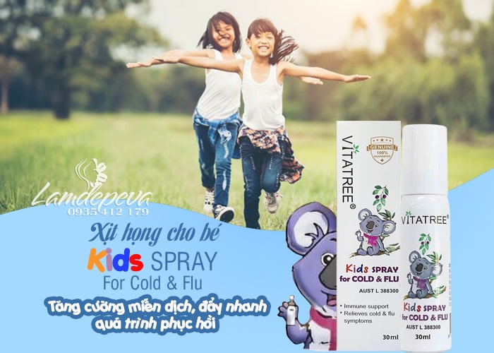 Xịt họng Vitatree For Cold & Flu Spray cho bé giảm cảm lạnh 67