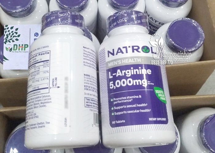 Viên uống Natrol L-Arginine 5000mg 90 viên cho nam giới b8