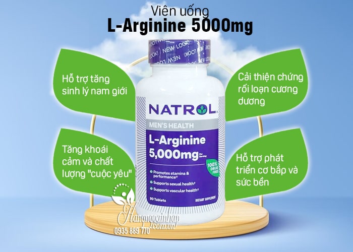 Viên uống Natrol L-Arginine 5000mg 90 viên cho nam giới 47