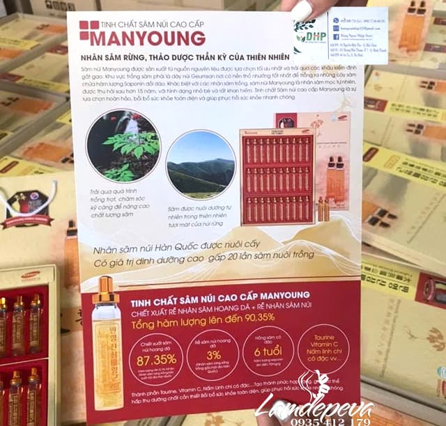 Tinh chất hồng sâm núi Manyoung 30 ống 20ml Hàn Quốc 24