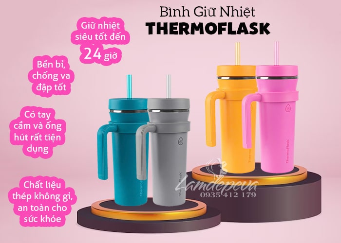 Bình giữ nhiệt ThermoFlask Mỹ 950ml có tay cầm giá tốt 57