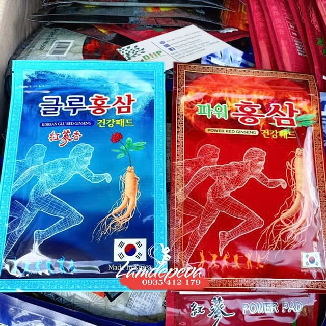 Cao dán hồng sâm Power Red Ginseng đỏ và xanh của Hàn Quốc 56