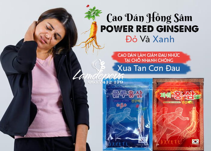 Cao dán hồng sâm Power Red Ginseng đỏ và xanh của Hàn Quốc 34