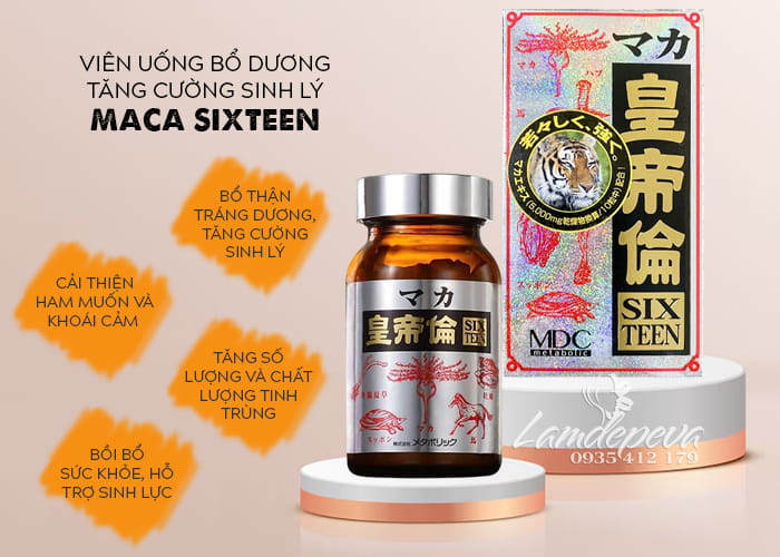 Viên uống Maca Sixteen 200 viên Nhật Bản bổ thận tráng dương 90