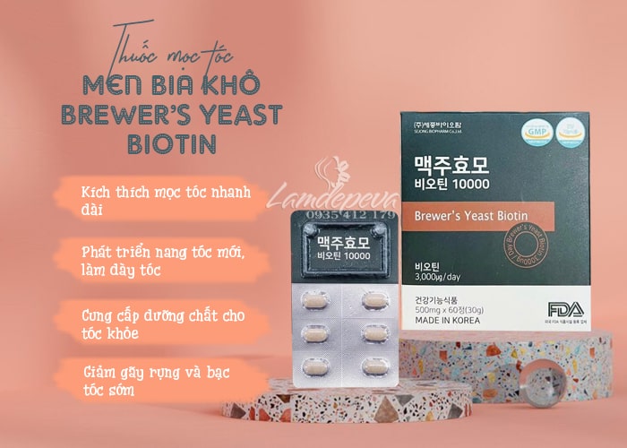 Viên uống mọc tóc Biotin Brewer’s Yeast 10000mg 60 viên 89