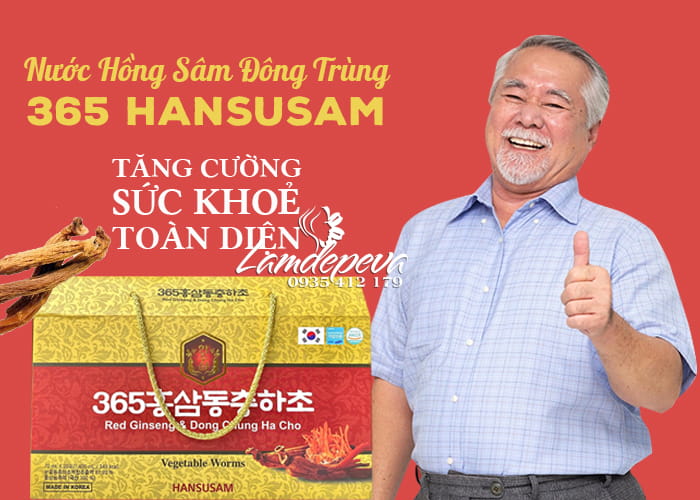 Nước hồng sâm đông trùng 365 Hansusam Hàn Quốc 20 gói  45