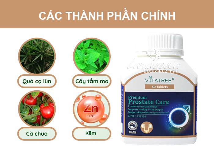 Hỗ trợ tuyến tiền liệt Vitatree Premium Prostate Care 60 viên 90