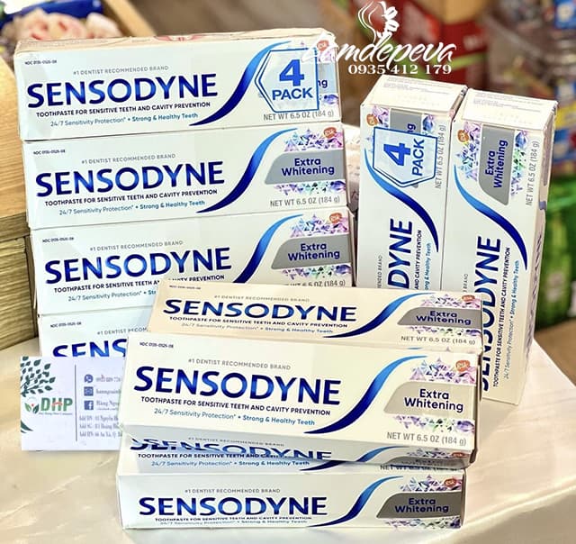 Kem đánh răng Sensodyne của Mỹ 184g Extra Whitening mẫu mới 89