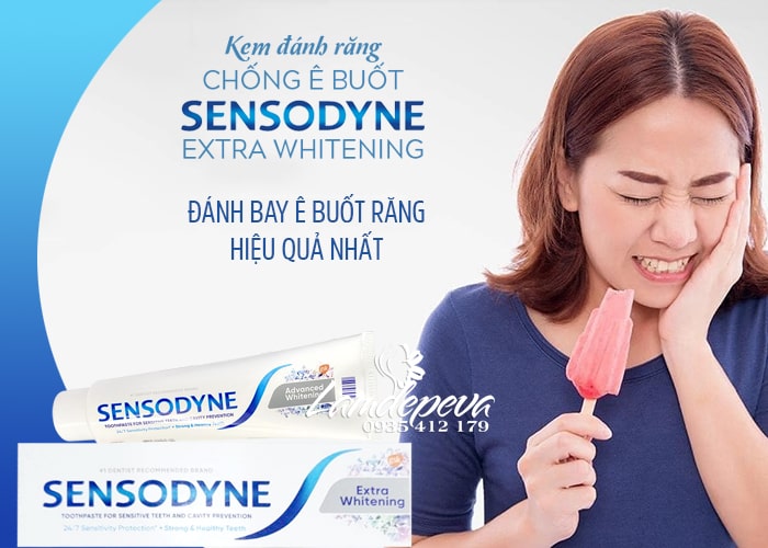 Kem đánh răng Sensodyne của Mỹ 184g Extra Whitening mẫu mới 34