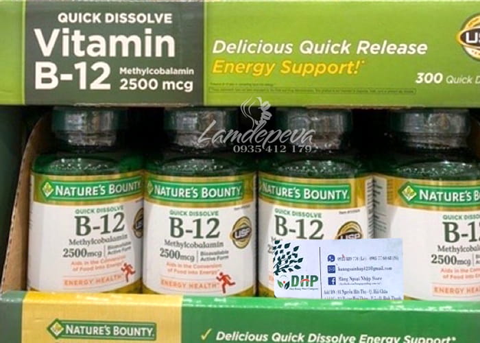 Vitamin B12 Nature’s Bounty 2500mcg của Mỹ hộp 300 viên 35