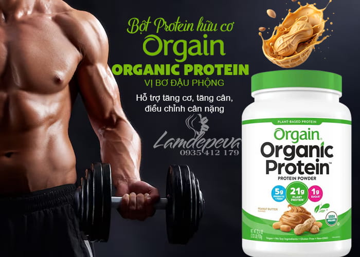 Bột Orgain Organic Protein 920g vị bơ đậu phộng của Mỹ 23