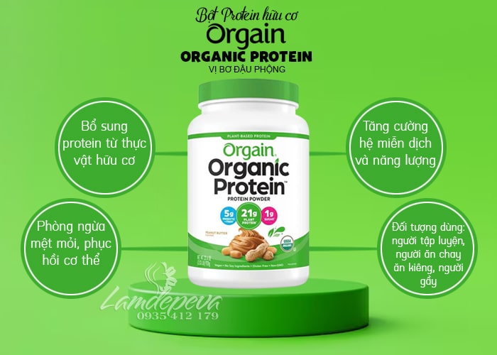 Bột Orgain Organic Protein 920g vị bơ đậu phộng của Mỹ 45