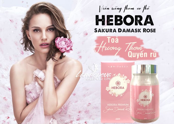 Viên uống thơm cơ thể Hebora Sakura Damask Rose Nhật Bản 45