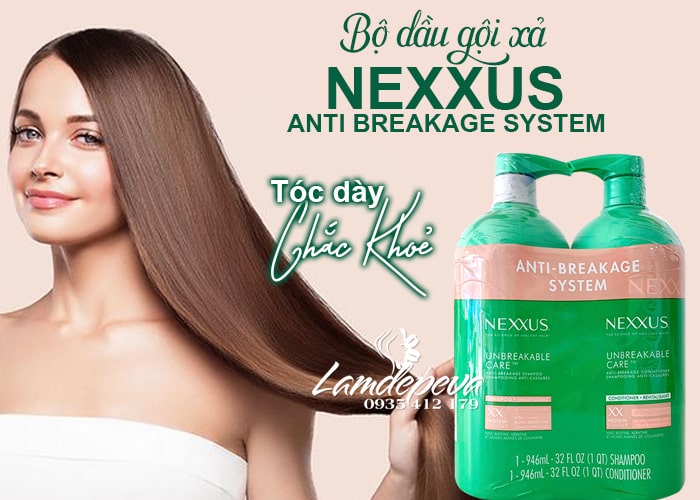 Dầu gội xả Nexxus màu xanh Anti-Breakage System 946ml 12