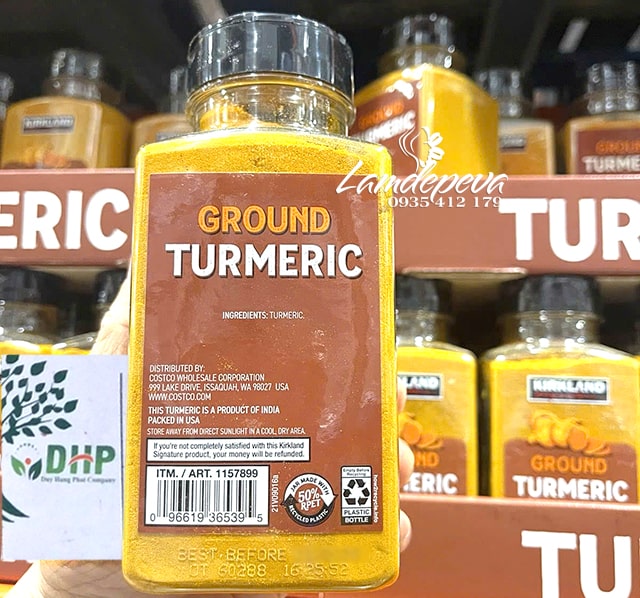 Bột nghệ Kirkland Ground Turmeric của Mỹ hộp 340g 6