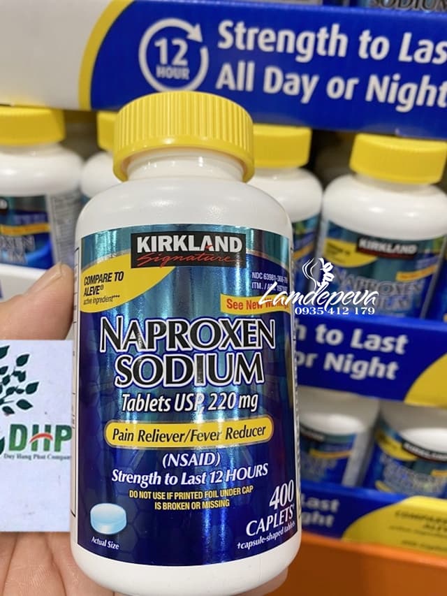 Thuốc giảm đau Naproxen Sodium 220mg Kirkland 400 viên 30