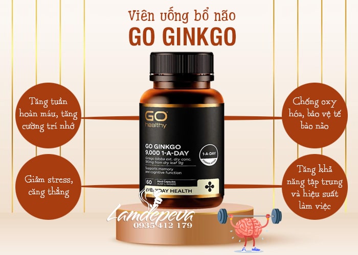 Viên uống bổ não Go Healthy Go Ginkgo 9000 60 viên 5