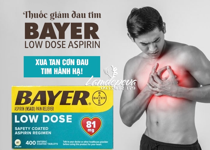 Thuốc Bayer Low Dose Aspirin 81mg của Mỹ hộp 400 viên 89