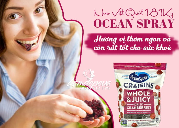 Nam việt quất sấy khô Ocean Spray Craisins Cranberries 45