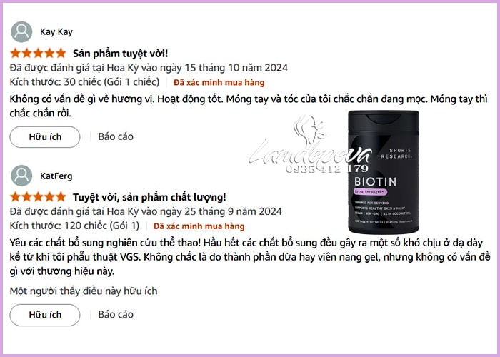 Viên uống mọc tóc Biotin Extra Strength 5000mcg SR của Mỹ 0