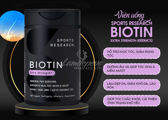 Viên uống mọc tóc Biotin Extra Strength 5000mcg SR của Mỹ 6