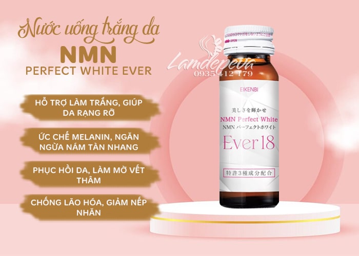 Nước uống trắng da NMN Perfect White Ever 18 Eikenbi Nhật Bản 7